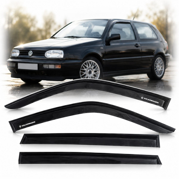 Дефлекторы окон ветровики Volkswagen Golf III 1991-2002 Хечбек Скотч 3M Voron Glass