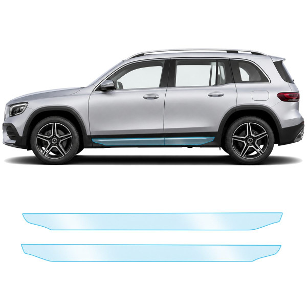 Антигравійна захисна бронеплівка за лекалами для Mercedes-Benz GLB X247 facelift 2023- нижня зона кузова пороги
