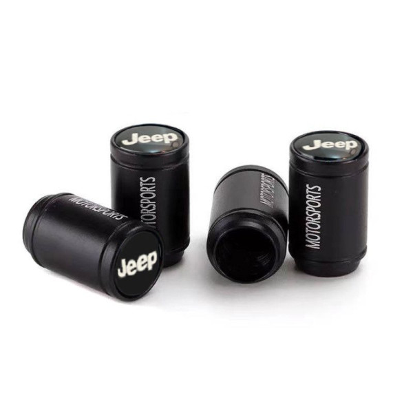 Защитные колпачки на ниппеля Jeep Черные 4 шт