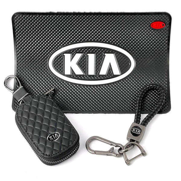 Автонабір №88 для KIa Килимок Брелок плетений карабіном чохол для автоключів