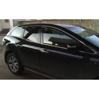Дефлекторы окон ветровики Mazda CX-7 2006-2009 5дв Хром молдинг