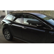 Дефлектори вікон вітровики для Mazda CX-7 2006-2009 5дв Хром молдинг