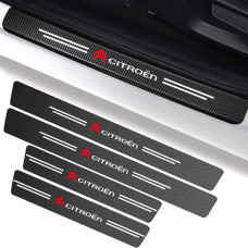 Защитная пленка накладка на пороги для Citroen Черный Карбон 4 шт