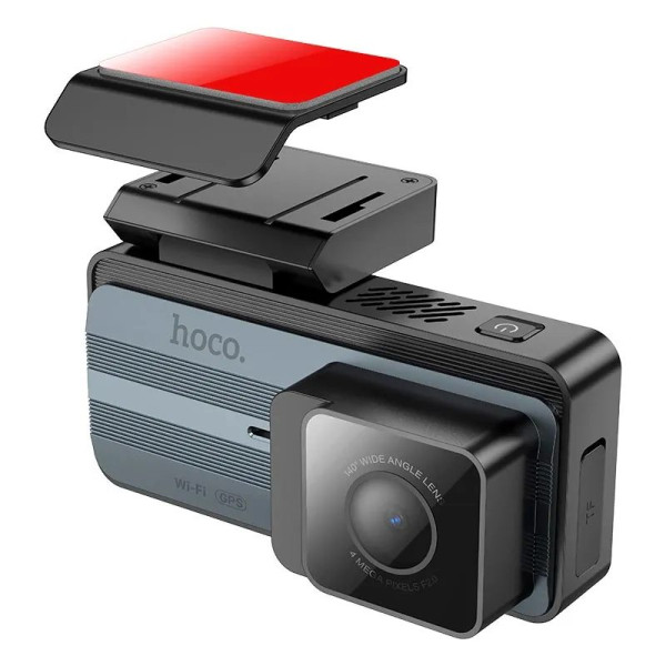 Видеорегистратор Hoco DV12 с задней камерой (GPS, WiFi, 2K, 3,69" дисплей, парковочный режим, циклическая запись, microSD, G-сенсор, ночной режим)