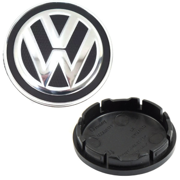 Ковпачки заглушки на литі диски Volkswagen 56/52 мм Чорні 1 шт (6CD601171)