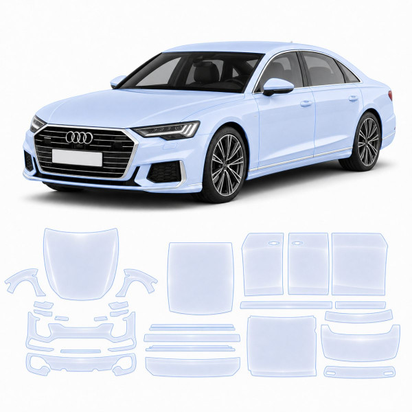 Антигравійна захисна бронеплівка за лекалами для Audi A8 D5 2017-2021 - повний кузов