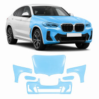 Антигравийная защитная бронепленка по лекалам для BMW X4 G02 facelift 2021- передняя часть авто (капот бампер фары крылья)