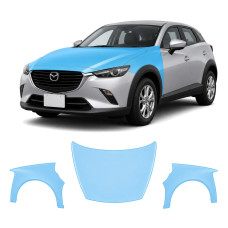 Антигравийная защитная бронепленка по лекалам для Mazda CX-3 DK 2015-2021 - капот и передние крылья