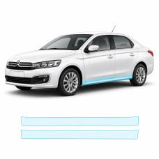 Антигравійна захисна бронеплівка за лекалами для Citroen C-Elysee I facelift 2017-2022 - нижня зона кузова пороги