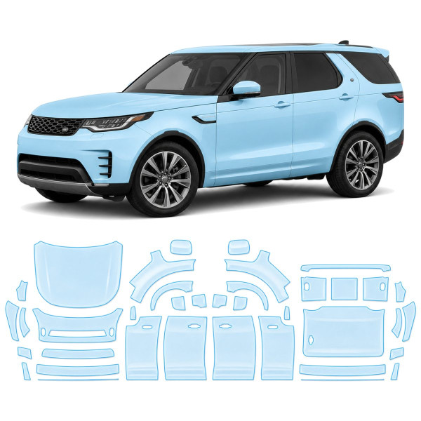 Антигравийная защитная бронепленка по лекалам для Land Rover Discovery L462 facelift 2021- полный кузов