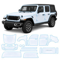 Антигравийная защитная бронепленка по лекалам для Jeep Wrangler JL facelift 2024- полный кузов