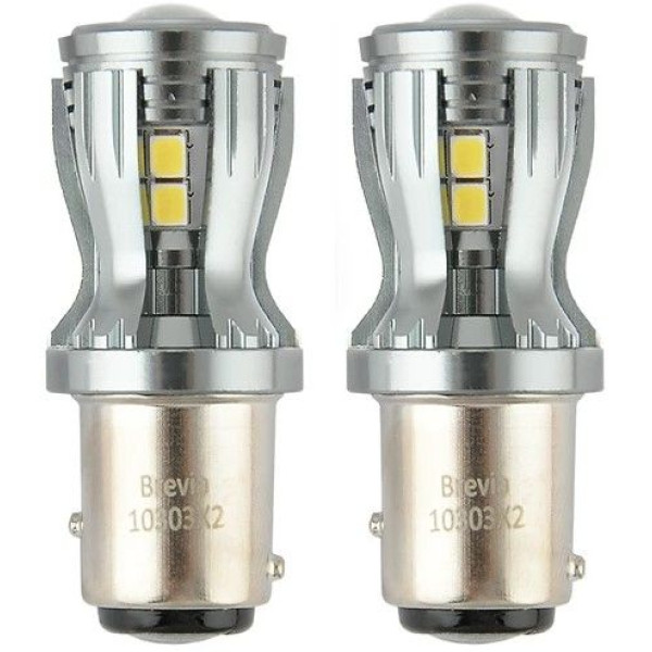 LED автолампа Brevia PowerPro 12/24V W21/5W 14x2835SMD 350Lm 6000K CANbus BAY 15d 2 шт (10303X2)