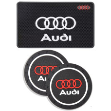 Набір антиковзних килимків для торпеди та підсклянника Audi 3 шт 
