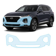 Антигравійна захисна бронеплівка за лекалами для Hyundai Santa Fe TM 2018-2020 - передній бампер