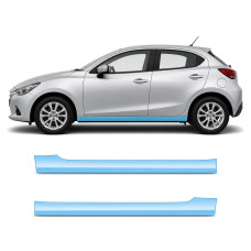 Антигравийная защитная бронепленка по лекалам для Mazda Mazda2 DJ 2014-2019 - нижняя зона кузова пороги