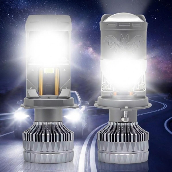 LED лампи автомобільні H4 Mini 160/170W 18000Lm 6000K (Лінзовані D35 мм З Оманкою Canbus) F60