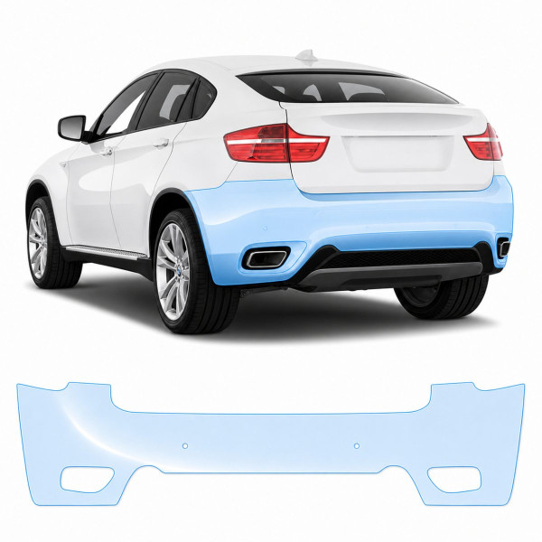 Антигравийная защитная бронепленка по лекалам для BMW X6 E71 2008-2014 - задний бампер