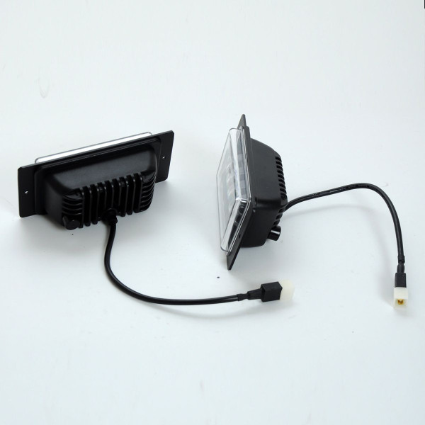 Противотуманные фары LED для ВАЗ 2110 / 174x84x46 мм / 40W / 4*10W / Линзованные / черный отражатель / IP67