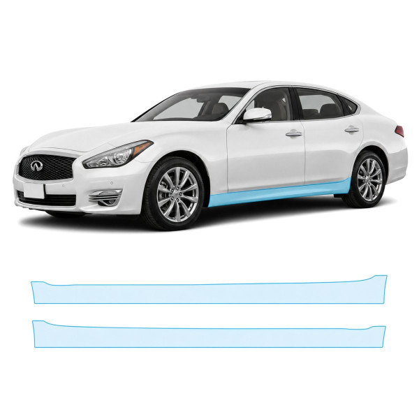 Антигравийная защитная бронепленка по лекалам для Infiniti Q70 Y51 2014-2019 - нижняя зона кузова пороги