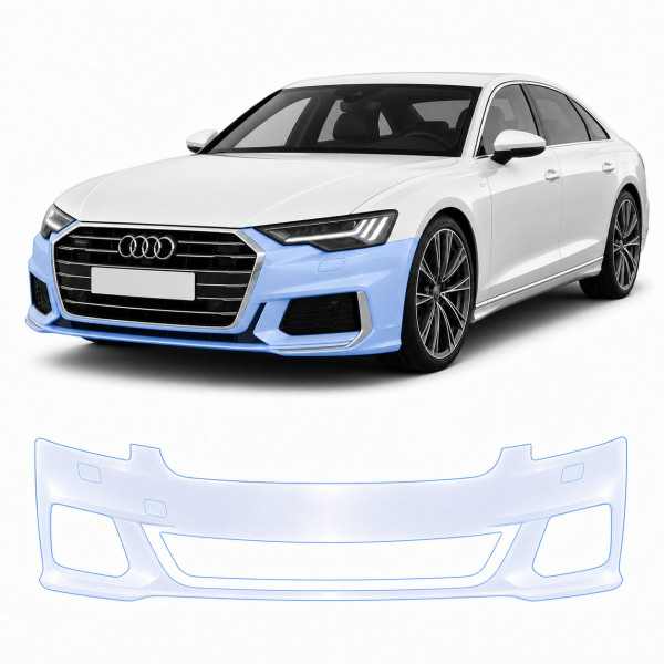 Антигравійна захисна бронеплівка за лекалами для Audi A8 D5 facelift 2022- передній бампер