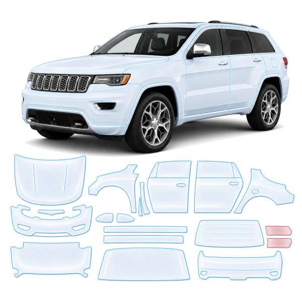 Антигравийная защитная бронепленка по лекалам для Jeep Grand Cherokee WK2 facelift 2014-2021 - полный кузов