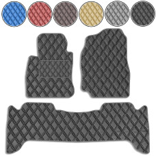 Коврики в салон для Toyota Land Cruiser (UZJ 100) 1998-2007 с подпятником 5 шт Экокожа (Rombus)