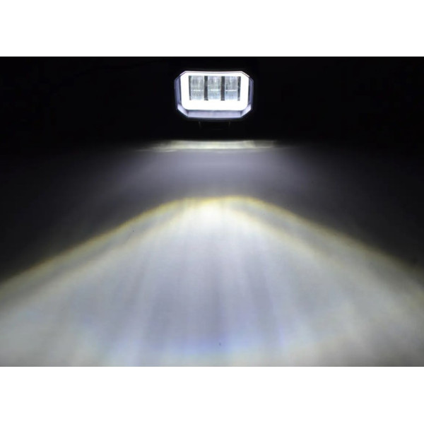 Світлодіодна додаткова LED фара квадратна 95x73x60 mm / дальнє світло / Лінза з ДХО / 20W / 10-30V / 1 шт