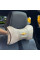 Подушка на підголівник з логотипом Chevrolet Екошкіра 3D Кольоровий лого Бежева-Коричневий кант 1 шт