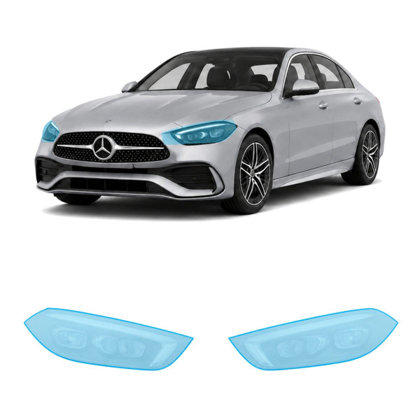 Антигравійна захисна бронеплівка за лекалами для Mercedes-Benz C-Class W206 2021- оптика (фари та ПТФ)