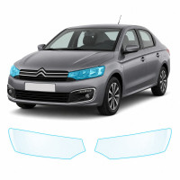 Антигравійна захисна бронеплівка за лекалами для Citroen C-Elysee I facelift 2017-2022 - оптика (фари та ПТФ)