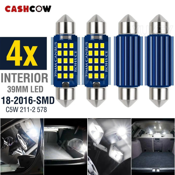 Світлодіод 12-24V Т11 39 мм SMD 15-2016 650Lm (Canbus Оманка) №116