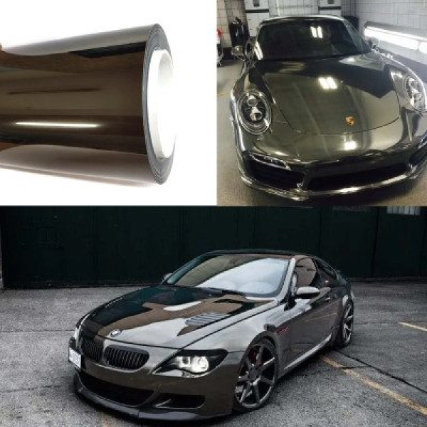 Автомобільна вінілова плівка ПВХ Chrome Mirror Black Суперглянець 1.52 Метра х 1 Метр 160 мікрон (CL-SCM-01P)