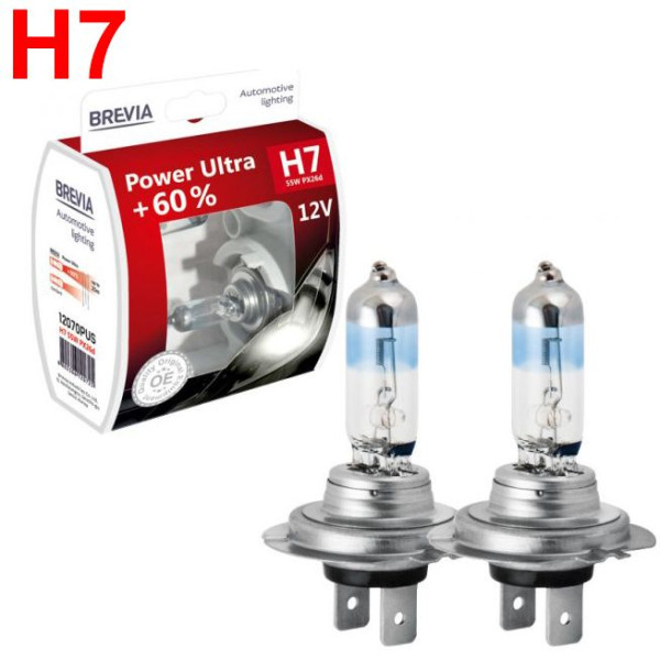 Автолампа галогенна Brevia Power Ultra +60% H7 12V 55W 1 шт (12070PUS)