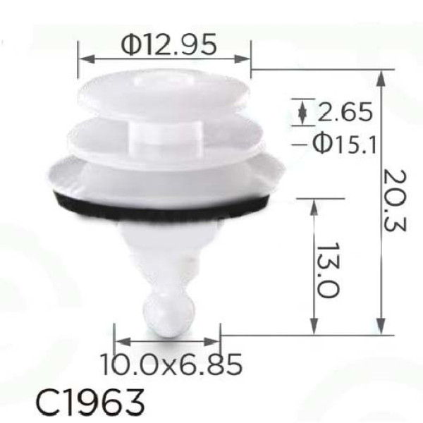 Клипса крепления карты двери молдинги HYUNDAI KIA CHRYSLER MITSUBISHI (92552-36000 9255236000) (C1963)