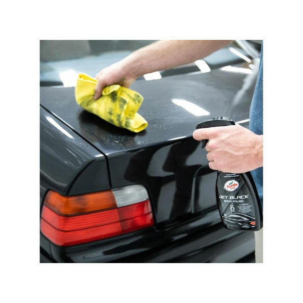 Чорний поліроль із воском Turtle Wax Jet Black Spray Pol Чорний приховує подряпини підсилює колір (53203/15182)
