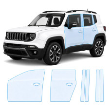 Антигравийная защитная бронепленка по лекалам для Jeep Renegade BU facelift 2019- зоны дверей и стойки окон