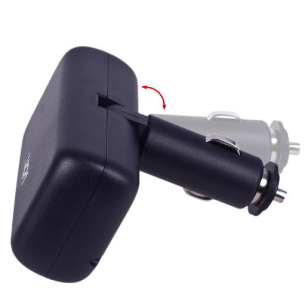 Автомобільний розгалужувач прикурювача VOIN 2 виходу 2USB 2400mA 12/24V Кутовий (SC-2004)
