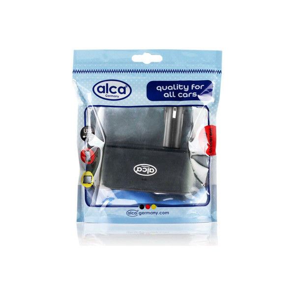 Розгалужувач прикурювача Alca 12V 3 гнізда та 1USB Кут повороту 90° Оригінал (510 200)