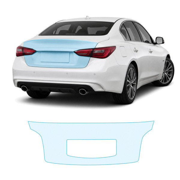 Антигравийная защитная бронепленка по лекалам для Infiniti Q50 V37 facelift 2018-2023 - зона крышки багажника