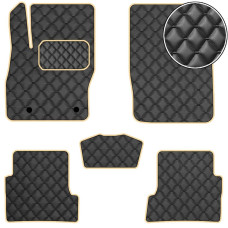 Килимки в салон для Ford Focus II 2004-2010 Екошкіра Бежеві 5 шт (Rombus)