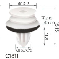 Кліпса кріплення обшивки дверей MERCEDES VW AUDI SEAT SKODA (4M0-827-947 4M0827947 15834 15835) (C1811)