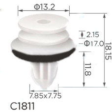 Клипса крепления обшивки дверей MERCEDES VW AUDI SEAT SKODA (4M0-827-947 4M0827947 15834 15835) (C1811)