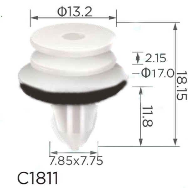Кліпса кріплення обшивки дверей MERCEDES VW AUDI SEAT SKODA (4M0-827-947 4M0827947 15834 15835) (C1811)
