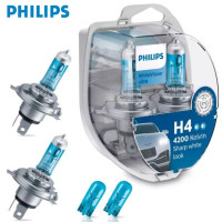 Автолампа галогенная Philips WhiteVision ultra +60% H4 60/55W 4200K W5W Blue 2 шт (12342WVUSM)