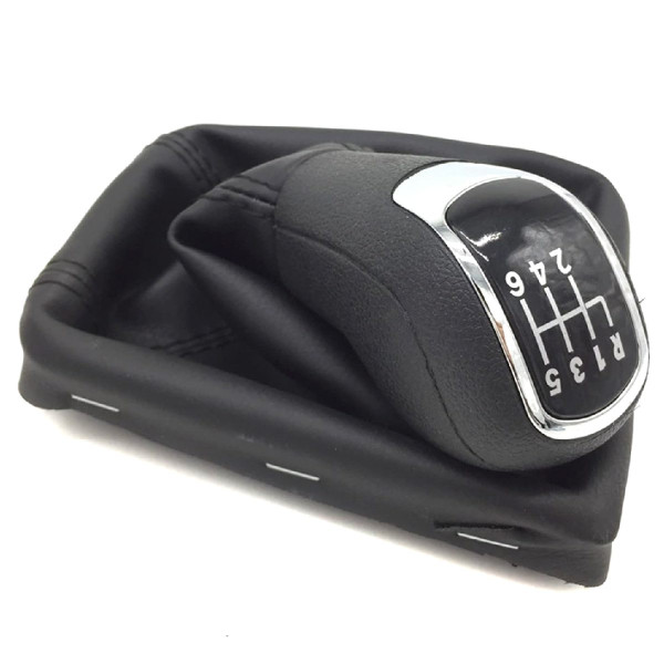 Ручка КПП з пильником у зборі Модельна для Skoda Superb 3T MKII 2008-2012 Екошкіра (6 Швидкостей) FXSKD-01/6