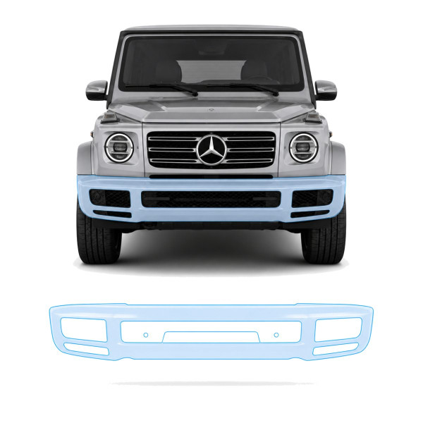 Антигравійна захисна бронеплівка за лекалами для Mercedes-Benz G-Class W463 2018- передній бампер