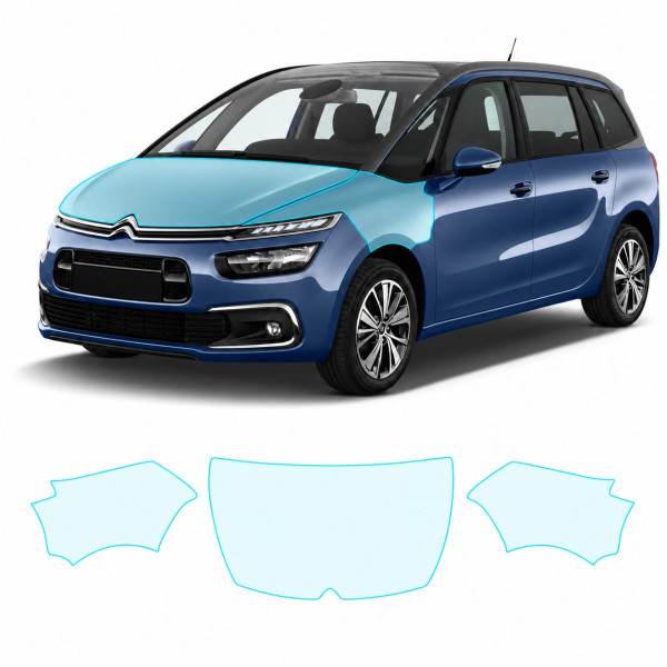 Антигравійна захисна бронеплівка за лекалами для Citroen C4 Picasso (Grand C4 Picasso) II facelift 2016-2018 - капот і передні крила