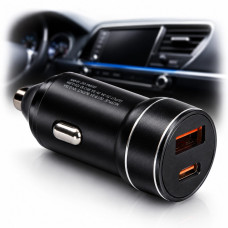 Автомобильное зарядное устройство VOIN 30W, 1USB 10W + 1PD 27W, 12/24V (C-36206)