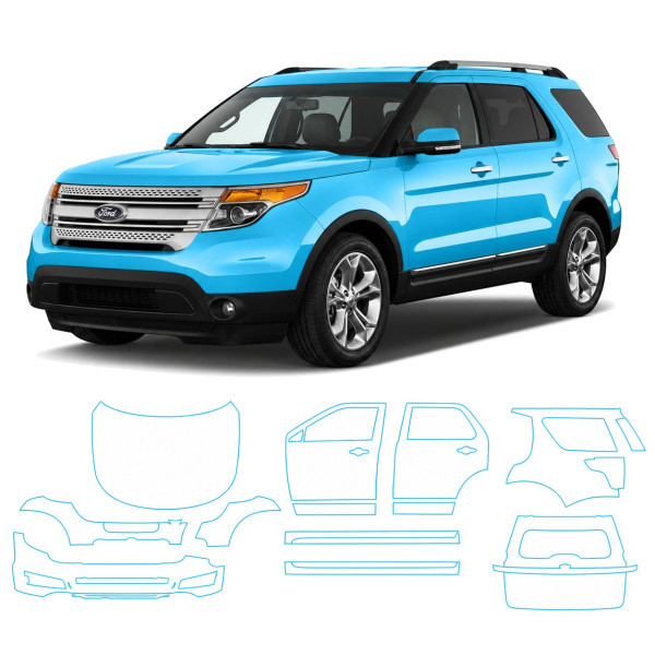 Антигравійна захисна бронеплівка за лекалами для Ford Explorer (US) V 2011-2019 - повний кузов