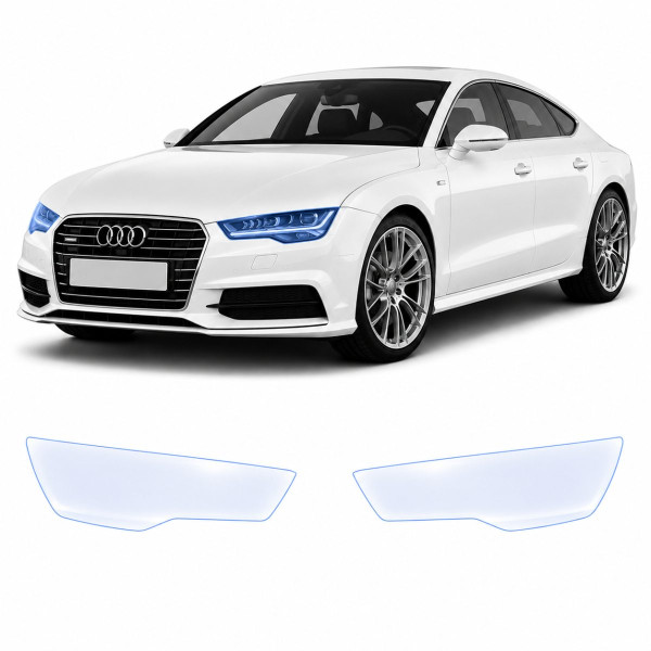 Антигравійна захисна бронеплівка за лекалами для Audi A7 4G 2010-2018 - оптика (фари та ПТФ)